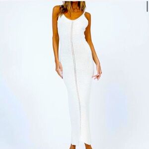 Princess Polly Maxi Abigail Knit Dress Cream White size 2